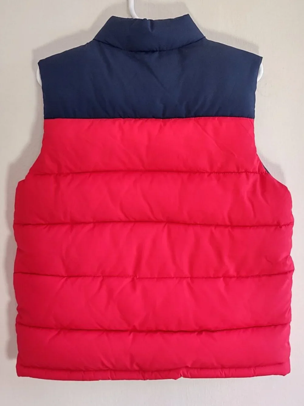Janie and Jack Puffer Vest Size 5-6 Years Red & Blue Full Zip Pockets Unisex